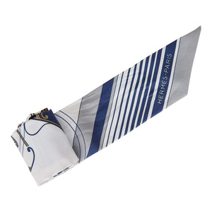 Hermes "Ex-Libris Les Parisiennes" White Silk Twilly