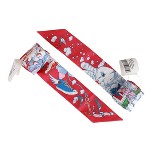 Hermes "Sur Mon Nuage" Fuchsia Silk Twilly