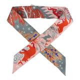 Hermes "Sous Le Charme D' Orphee" Grey Silk Twilly