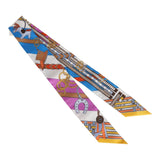 Hermes "Brides Et Gris" Grey Silk Twilly