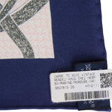 Hermes "Rendez-Vous Chez" Blue Marine Silk Twill Scarf 70cm