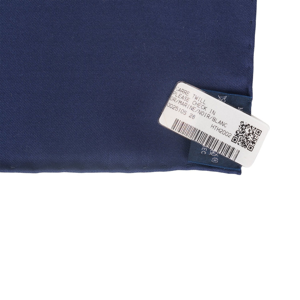 Hermes "Please, Check In" Marine Silk Twill Scarf 90cm