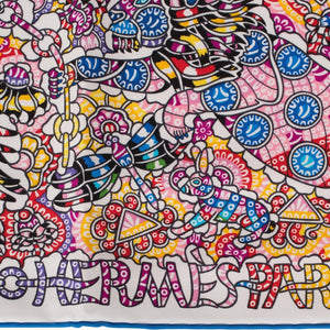 Hermes "La Legende de la Foret" White Silk Twill Scarf 90cm