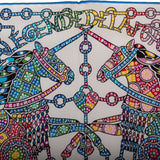 Hermes "La Legende de la Foret" White Silk Twill Scarf 90cm