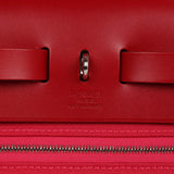 Hermes Herbag Zip 31 Rouge Venetian/Rouge Piment/Rose Extreme Toile H and Vache Hunter Palladium Hardware