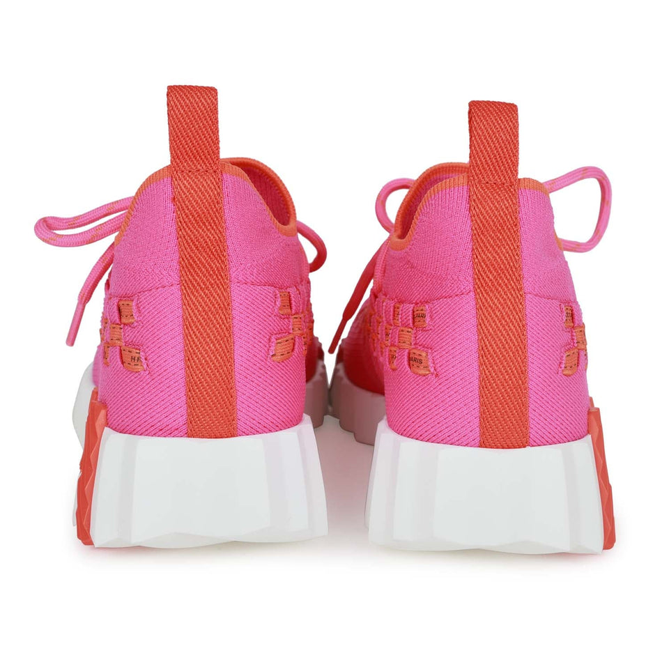 Hermes Flex Sneaker Pink and Orange Bolduc 35