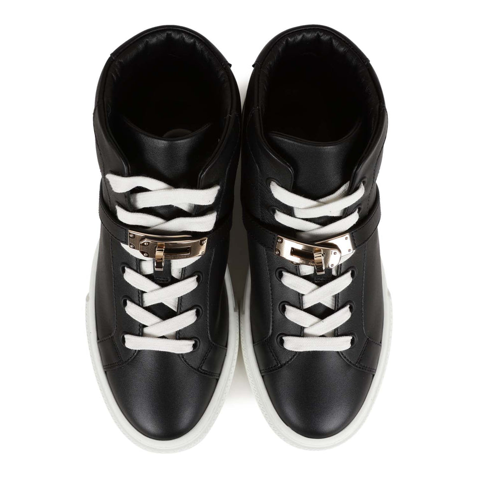 Hermes Daydream Sneaker Black and White Calfskin 36.5