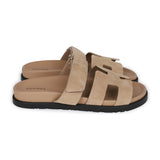 Hermes Chypre Sandals Beige Suede 37