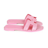 Hermes Oran Sandals Rose Jaipur Lizard 37