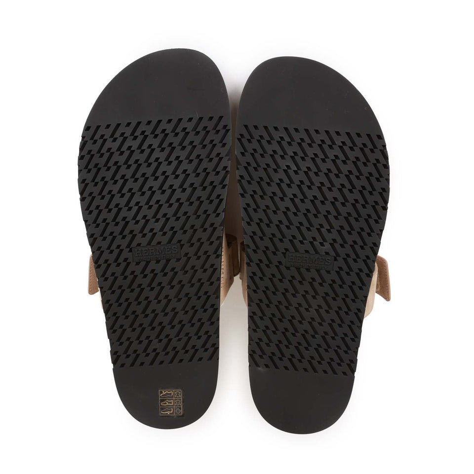 Hermes Chypre Sandals Gris Tourterelle Suede 43