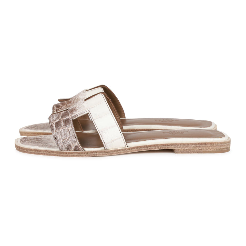 Hermes Oran Sandals Himalaya Niloticus Crocodile