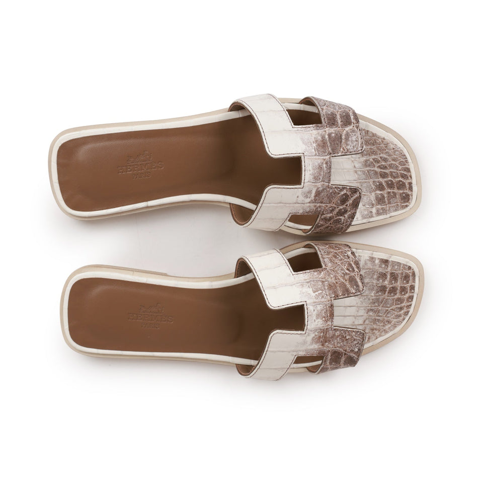 Hermes Oran Sandals Himalaya Niloticus Crocodile