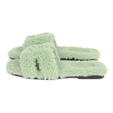 Hermes Oran Sandals Vert D'eau Woolskin 37.5