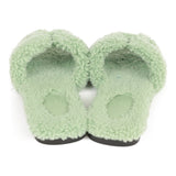 Hermes Oran Sandals Vert D'eau Woolskin 37.5