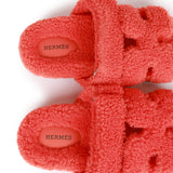 Hermes Chypre Techno Sandals Orange Woolskin