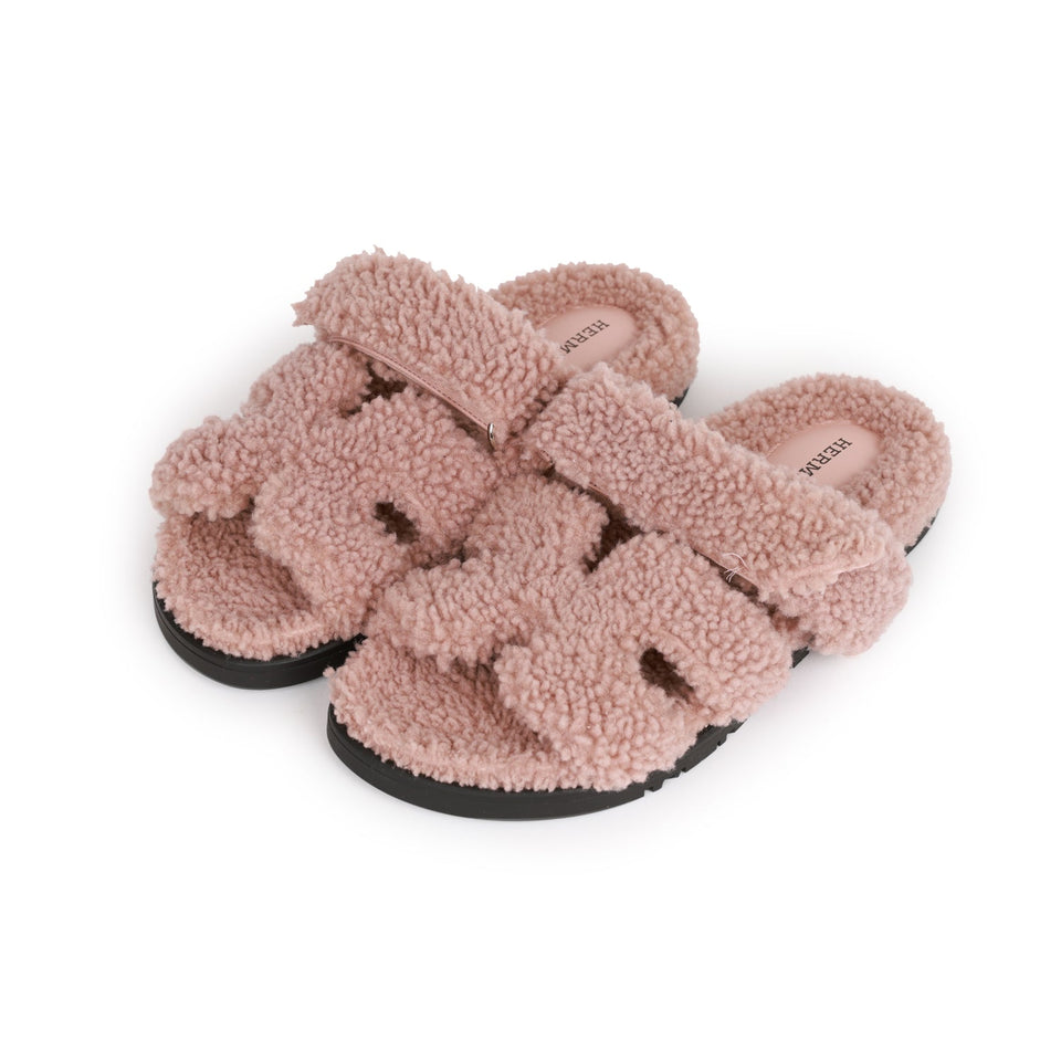 Hermes Chypre Techno Sandals Bois de Santal Woolskin 37