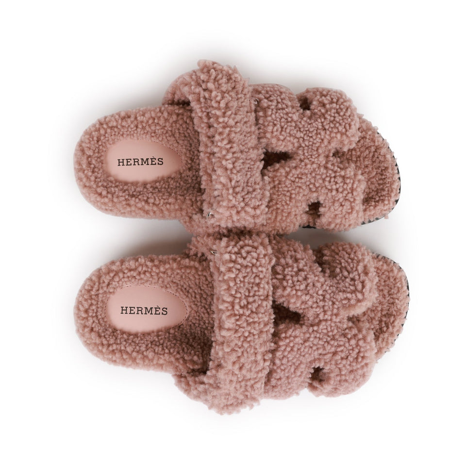 Hermes Chypre Techno Sandals Bois de Santal Woolskin 37