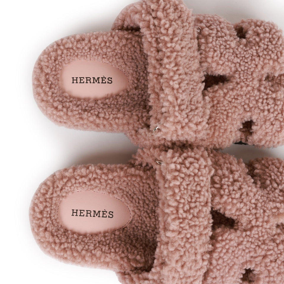 Hermes Chypre Techno Sandals Bois de Santal Woolskin 37