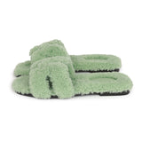 Hermes Oran Sandals Vert D'eau Woolskin 37