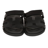 Hermes Chypre Sandals Black Calfskin 38
