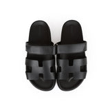 Hermes Chypre Sandals Black Calfskin 38