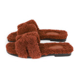 Hermes Oran Sandals Cognac Woolskin 36