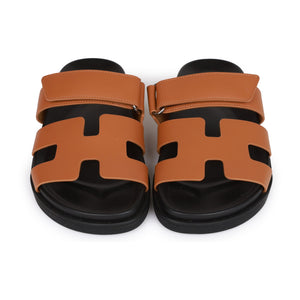 Hermes Chypre Sandals Gold Calfskin 37