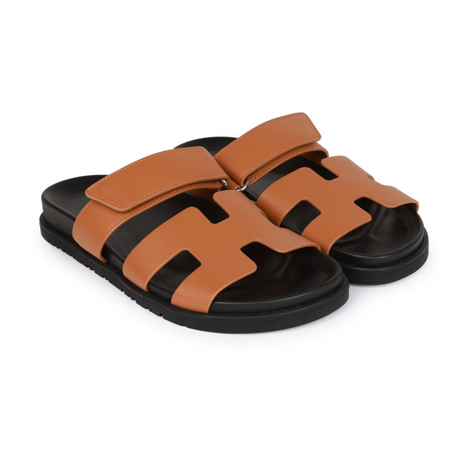 Hermes Chypre Sandals Gold Calfskin 37