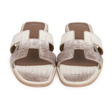 Hermes Oran Sandals Himalaya Niloticus Crocodile 36