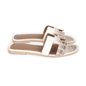 Hermes Oran Sandals Himalaya Niloticus Crocodile 38