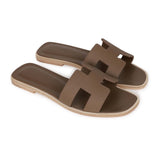 Hermes Oran Sandals Etoupe Epsom 35