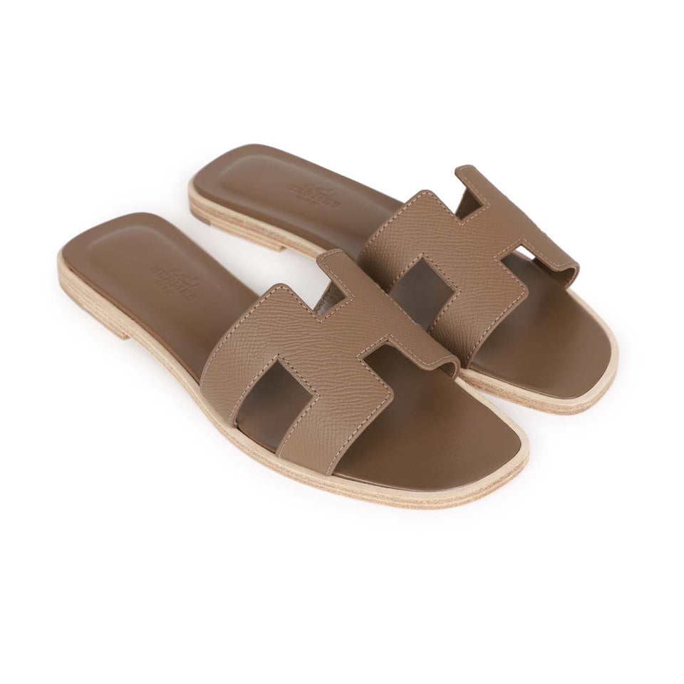 Hermes Oran Sandal Etoupe Epsom 35.5