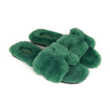 Hermes Oran Sandals Vert Anglais Woolskin 38.5