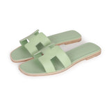 Hermes Oran Sandals Vert Jade Epsom 39.5 EU