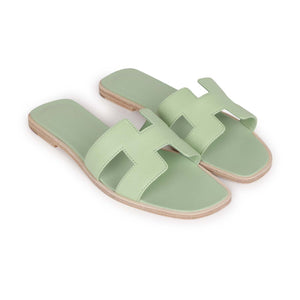 Hermes Oran Sandals Vert Jade Epsom 39.5 EU