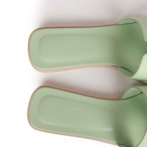 Hermes Oran Sandals Vert Jade Epsom 39.5 EU