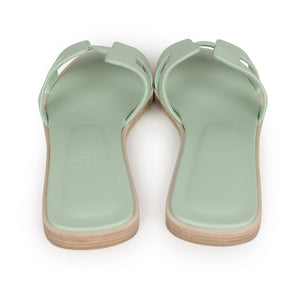 Hermes Oran Sandals Vert Jade Epsom 38 EU