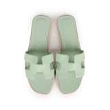 Hermes Oran Sandals Vert Jade Epsom 38 EU