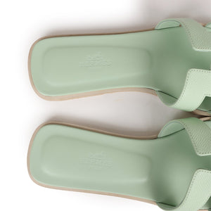 Hermes Oran Sandals Vert Jade Epsom 38 EU