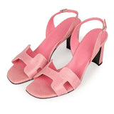 Hermes Eternite 80 Sandal Rose Jaipur Lizard Palladium Hardware 37 EU