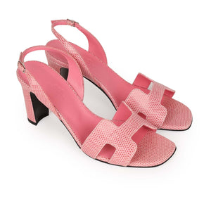 Hermes Eternite 80 Sandal Rose Jaipur Lizard Palladium Hardware 37 EU