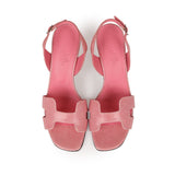 Hermes Eternite 80 Sandal Rose Jaipur Lizard Palladium Hardware 37 EU