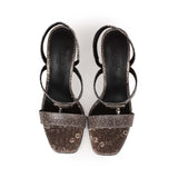 Hermes Glamour 95 Sandals Ombre Lizard Palladium Hardware 38 EU