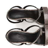 Hermes Glamour 95 Sandals Ombre Lizard Palladium Hardware 38 EU