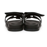 Hermes Chypre Techno Sandals Black Calfskin Palladium Hardware 35