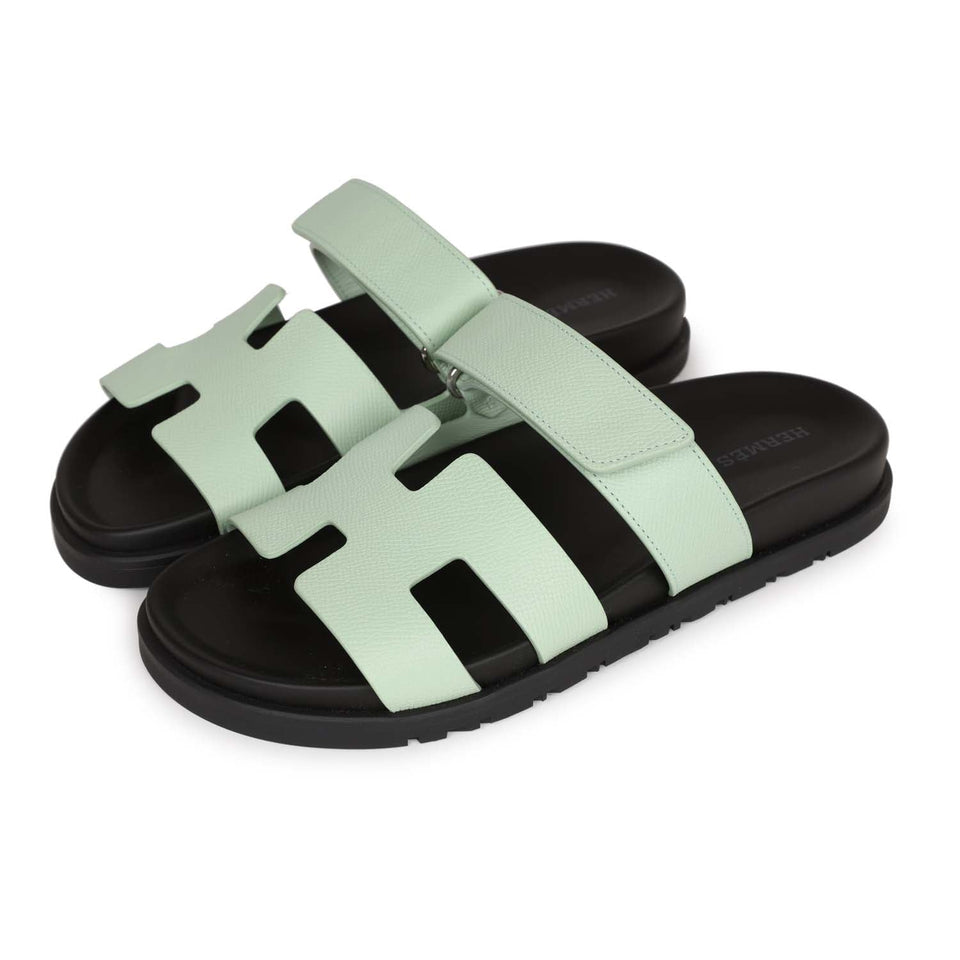 Hermes Chypre Sandal Vert Jade Epsom Palladium Hardware 37.5