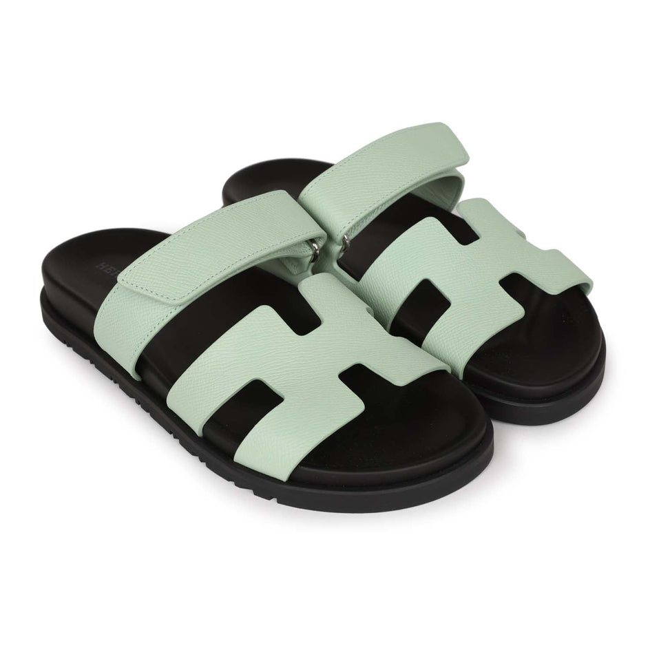 Hermes Chypre Sandal Vert Jade Epsom Palladium Hardware 37.5