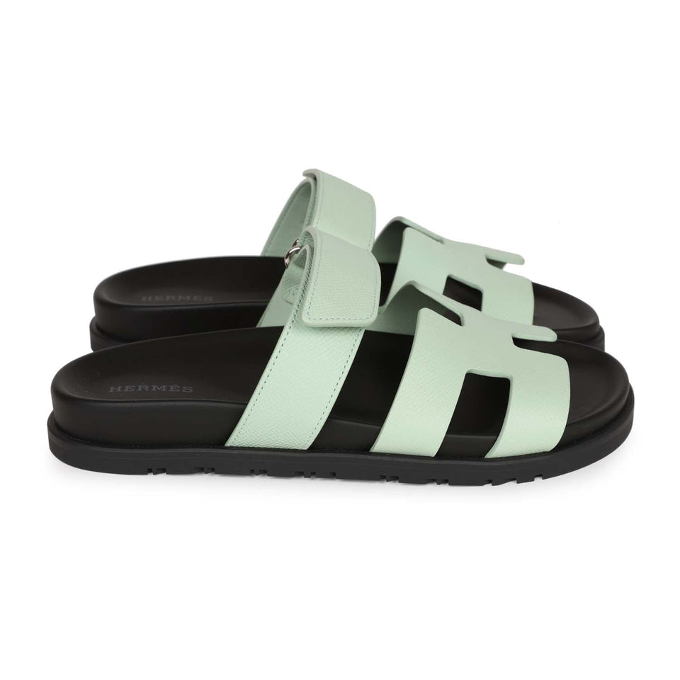 Hermes Chypre Sandal Vert Jade Epsom Palladium Hardware 37.5
