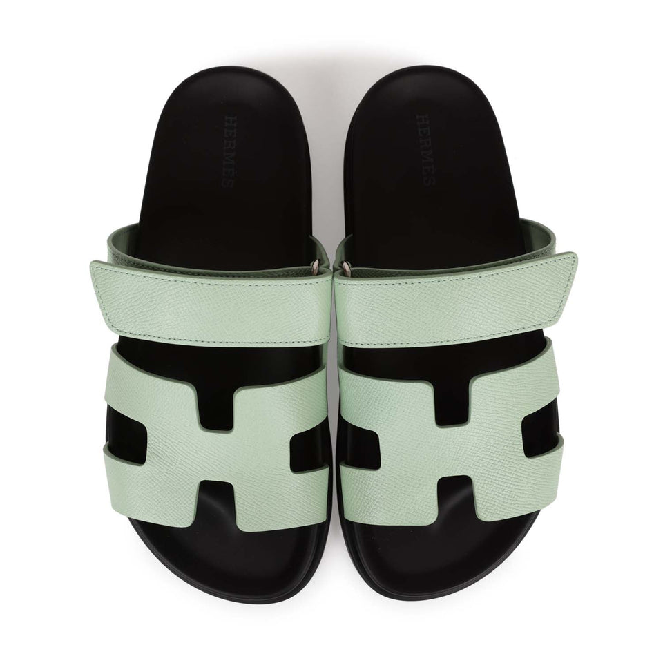 Hermes Chypre Sandal Vert Jade Epsom Palladium Hardware 37.5