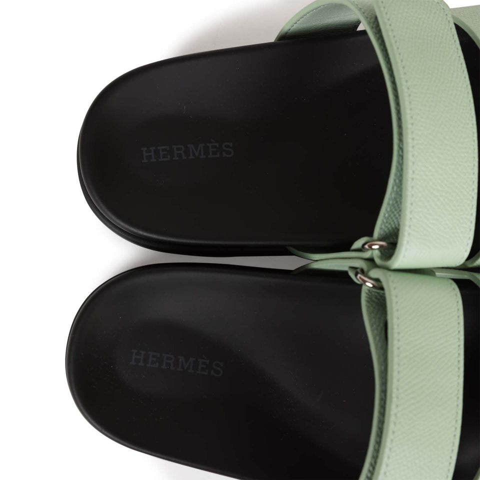 Hermes Chypre Sandal Vert Jade Epsom Palladium Hardware 37.5